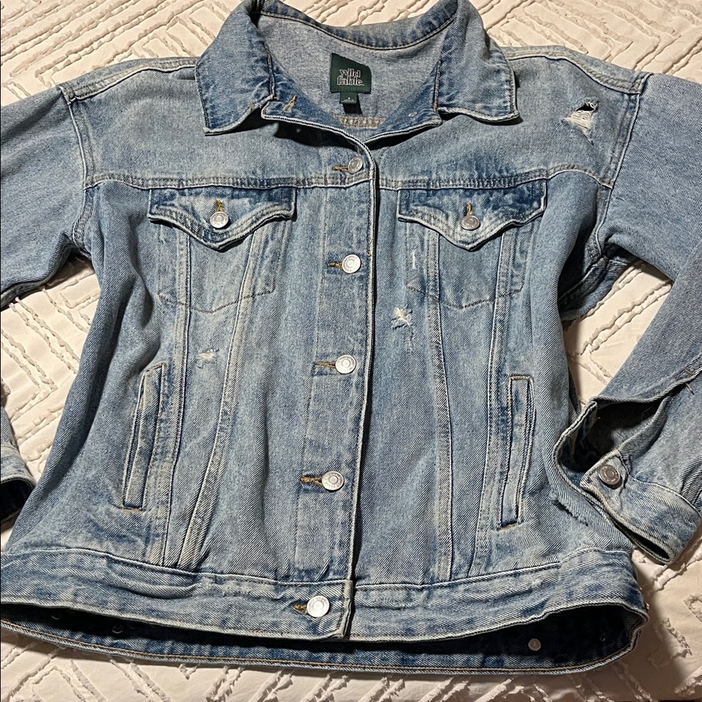 Light Blue Denim Jacket with Western Rodeo Design - Picture 2 of 2